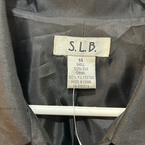 Women's 100% Silk Blazer Vintage Floral Embroidered W/ Sequins Fully Lined Sz 14 - Picture 3 of 9